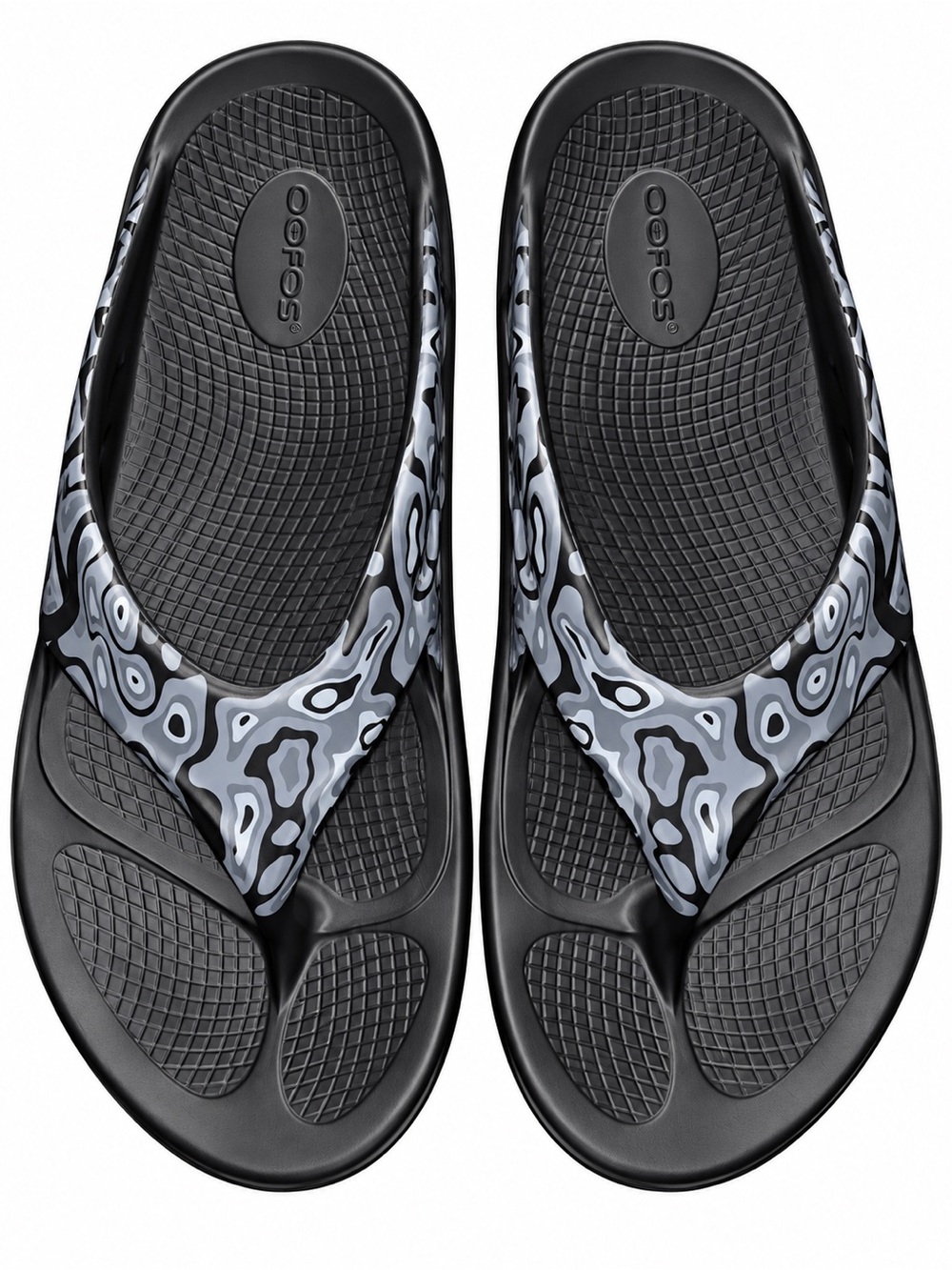 OOFOS Black Water Camo Flip Flops Men’s 11 or Women’s 13